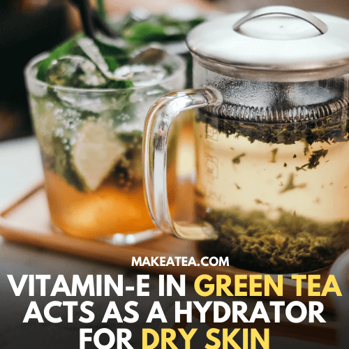 Two cups of green tea used for skin hydration