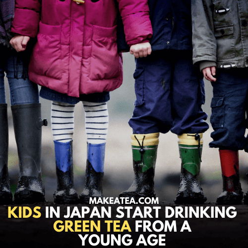 Healthy green tea drinking kids