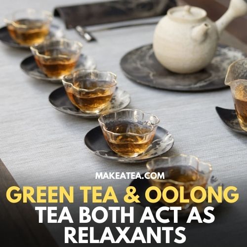A line of oolong vs green tea
