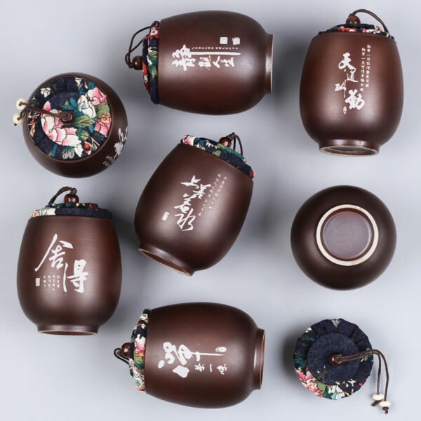 Ceramic Tea Caddy Gift Box Firewood Sealed Tin Small Tea Packaging Box