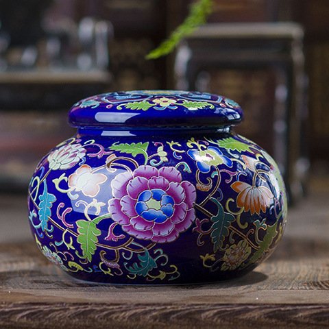 1615378133006.jpg Ceramic Tea Caddy Small Mini Enamel Tea Pot