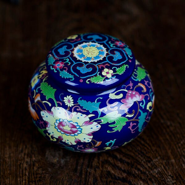1615378133013.jpg Ceramic Tea Caddy Small Mini Enamel Tea Pot