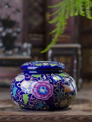 Ceramic Tea Caddy Small Mini Enamel Tea Pot