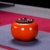 Jingdezhen ceramic persimmon tea pot