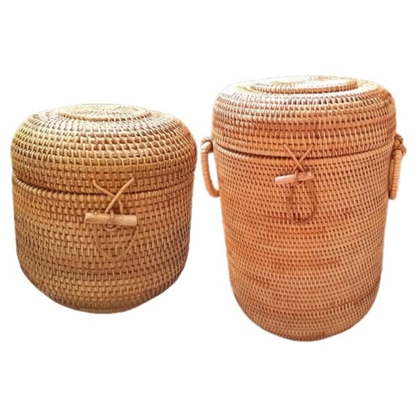 5f5935d8-55ed-4f59-9606-cc6c54db3b56.jpg Autumn Rattan Storage Box Qizi Cake Tea Box Storage Pu'er Tea Cake Packaging Box Jar Basket