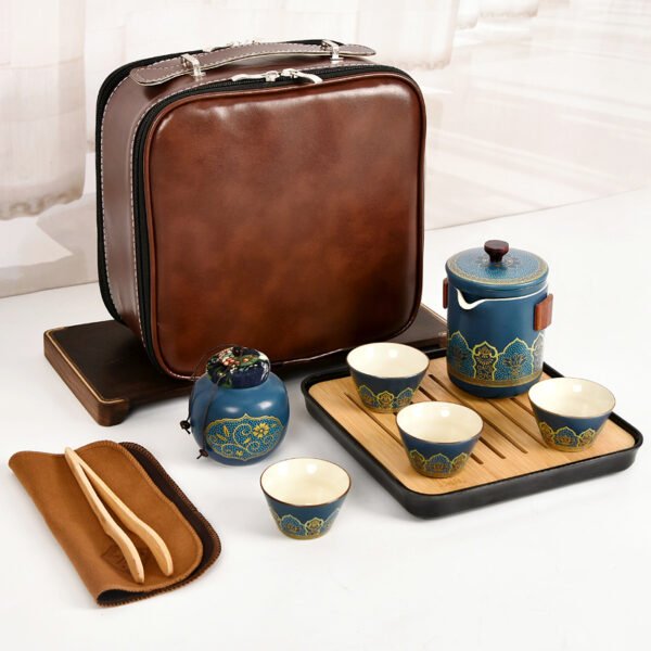 Ceramic Portable Travel Tea Set Gift Box